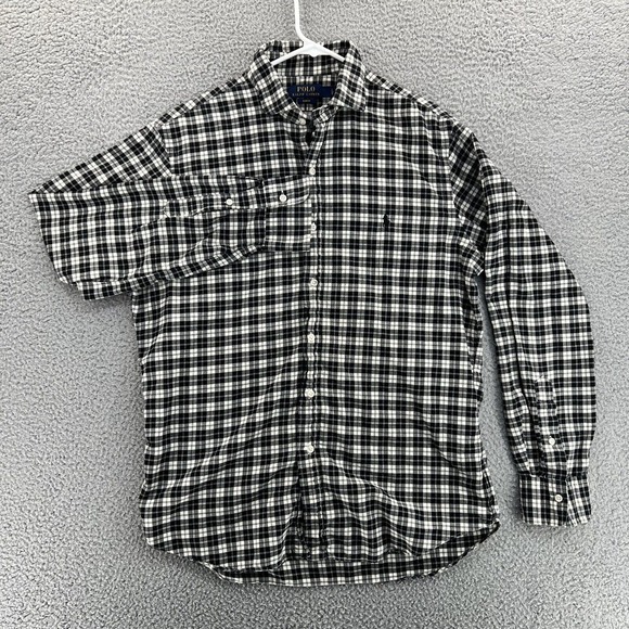 RALPH LAUREN Shirt Men's Large Tattersall Plaid Preppy Long Sleeve Button Down‎ - Picture 2 of 16